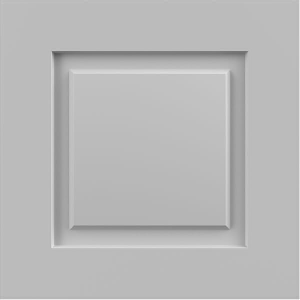 Ekena Millwork 12"W x 12"H True Fit PVC Raised Panel Shutters Sample, Primed SAMPLE-TFPRPPR - main